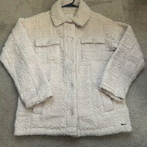 Billabong Women's Cream Sherpa Jacket Size Small